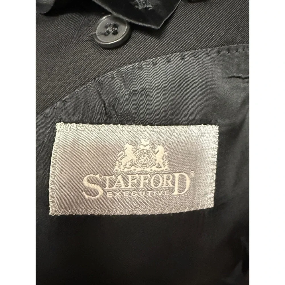 Stafford Executive Mens Charcoal Gray Wool Blend Blazer Suit Size‎ 40 Short